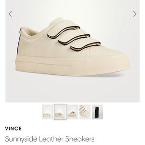 Vince Sunnyside Leather Sneakers with Velcro Straps